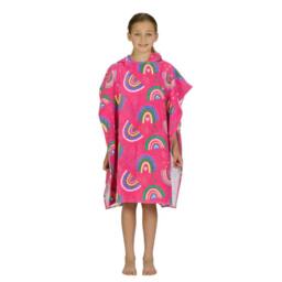 Rackhams Rainbow Magenta Kids Poncho Hooded Towel Robe - Pink - Age 3-5 - thumbnail 6