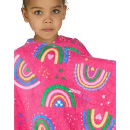 Rackhams Rainbow Magenta Kids Poncho Hooded Towel Robe - Pink - Age 3-5 - thumbnail 5
