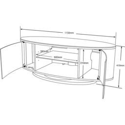 "Rackhams Luna Beam Thru Remote Friendly up to 50"" LED/LCD/Plasma Gloss Black Luxury TV Cabinet Stand" - thumbnail 5