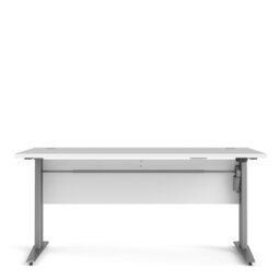 Rackhams Prima Desk 150 cm in White with Height adjustable legs with electric control in Silver grey steel - White & Steel - 80.1 - 75.2 - thumbnail 2