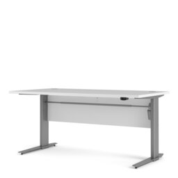 Rackhams Prima Desk 150 cm in White with Height adjustable legs with electric control in Silver grey steel - White & Steel - 80.1 - 75.2 - thumbnail 3