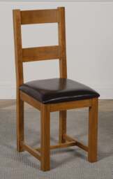Rackhams Lincoln Solid Oak Dining Chair - Brown - 1 - thumbnail 2