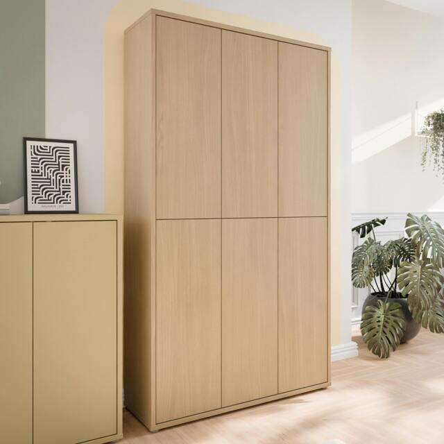 Rackhams Alice Springs Tall Shoe Cabinet with 6 Doors Push-to-Open in Elegancia Oak - Matt - Standard - Elegancia Oak - image 1