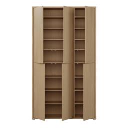 Rackhams Alice Springs Tall Shoe Cabinet with 6 Doors Push-to-Open in Elegancia Oak - Matt - Standard - Elegancia Oak - thumbnail 6