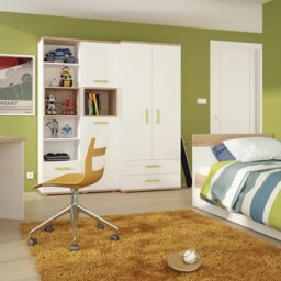 Rackhams 4Kids 1 Drawer bedside Cabinet in Light Oak and white High Gloss (lemon handles) - White - Manufactured wood - 1 - thumbnail 4