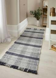 Rackhams Highland Navy Checkered Rug - 80X150 cm - thumbnail 5