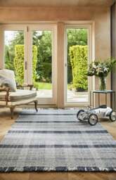 Rackhams Highland Navy Checkered Rug - 80X150 cm - thumbnail 4