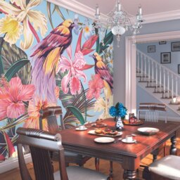 Rackhams Birds and Flowers Wall Mural  - Multi - Medium - W300cm x H240cm - thumbnail 1