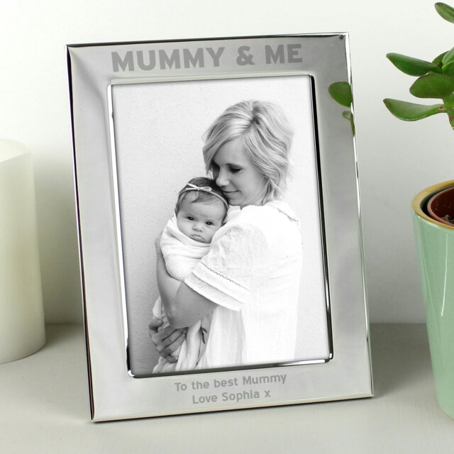 Rackhams Personalised Silver 5x7 Mummy & Me Photo Frame - image 1