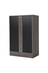 Rackhams 6-Tier Two Doors Wood Grain Shoe Cabinet - Grey - thumbnail 5