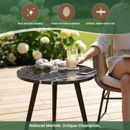 Rackhams Black Marble Top Coffee Table - thumbnail 4