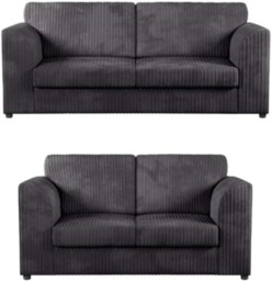 Rackhams Chicago Jumbo Cord 3+2 Sofa Set - Cream - thumbnail 2