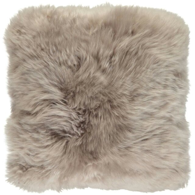 Rackhams Long-Wool Sheepskin Cushion - 35x35 cm - Dove - image 1