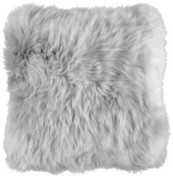 Rackhams Long-Wool Sheepskin Cushion - 35x35 cm - Dove - thumbnail 3