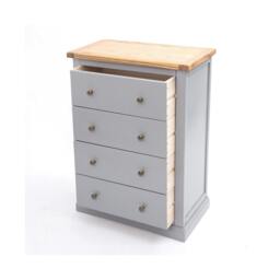 Rackhams Rocca 4 Drawer Chest of Drawers Brass Knob - Grey - thumbnail 4