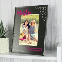Rackhams Personalised Bestie 6x4 Diamante Glass Photo Frame