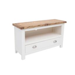 Rackhams Lovere Off White 1 Drawer TV Cabinet Chrome Cup Handle - Off White - thumbnail 3