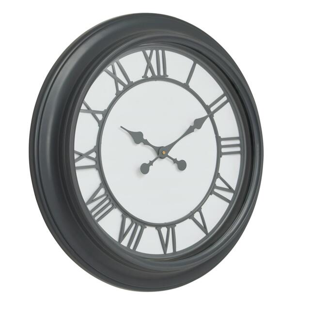 Rackhams Louie Wall Clock - Grey - One Size - Grey - 100% Mixed - image 1