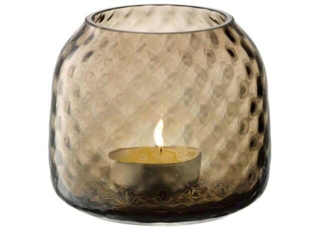 Rackhams LSA Dapple Tealight Holder Vase 7cm Earth Brown - 7cm - 1 - Glass - image 1