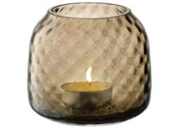 Rackhams LSA Dapple Tealight Holder Vase 7cm Earth Brown - 7cm - 1 - Glass