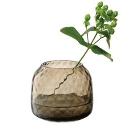 Rackhams LSA Dapple Tealight Holder Vase 7cm Earth Brown - 7cm - 1 - Glass - thumbnail 2
