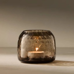 Rackhams LSA Dapple Tealight Holder Vase 7cm Earth Brown - 7cm - 1 - Glass - thumbnail 3