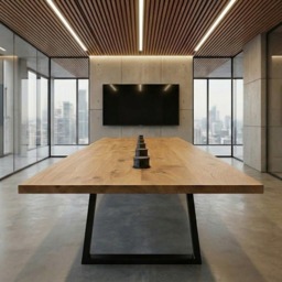 Rackhams Rustic Canadian Conference Table - 280x100cm - 280 - 100 - thumbnail 3