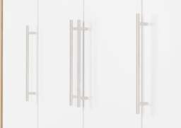 Rackhams Seville 4 Door 2 Drawer Wardrobe - White High Gloss and Light Oak - thumbnail 6