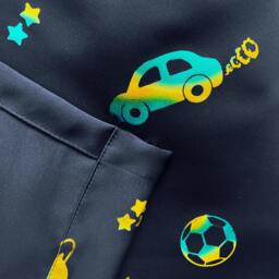 "Rackhams Infinity Kids Blue Space and Football Thermal Room Darkening Eyelet Curtain - For Childrens Bedroom - Blue - 66"" (168cm) Width x 72"" (183cm) Drop" - thumbnail 4