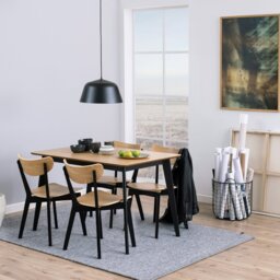 Rackhams Roxby Dining Chairs in Black and Oak Set of 2 - 1 - thumbnail 5