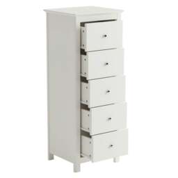 Rackhams Nairn 5-Drawer Narrow Chest of Drawers - White - thumbnail 4