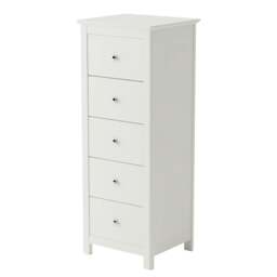 Rackhams Nairn 5-Drawer Narrow Chest of Drawers - White - thumbnail 2