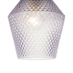 Rackhams Modern and Compact Diamond Design Purple Lilac Glass Pendant Shade - thumbnail 2