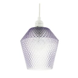 Rackhams Modern and Compact Diamond Design Purple Lilac Glass Pendant Shade
