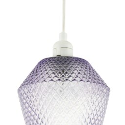 Rackhams Modern and Compact Diamond Design Purple Lilac Glass Pendant Shade - thumbnail 4