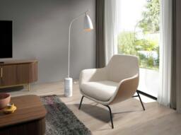 Rackhams Marble and White Steel Floor Lamp 8036 - thumbnail 4