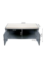 Rackhams Shoe Cabinet Storage Bench with Linen Cushion - Grey - thumbnail 5