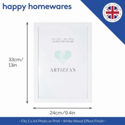 Rackhams Modern and Chic Mat White Wood Effect A4 Certificate Frame for Wall or Table - thumbnail 6