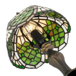 Rackhams Classic Hand Crafted Round Beaded Tiffany Table Lamp in Toned Green - thumbnail 4