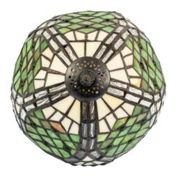 Rackhams Classic Hand Crafted Round Beaded Tiffany Table Lamp in Toned Green - thumbnail 3