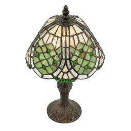 Rackhams Classic Hand Crafted Round Beaded Tiffany Table Lamp in Toned Green - thumbnail 5