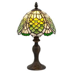 Rackhams Classic Hand Crafted Round Beaded Tiffany Table Lamp in Toned Green - thumbnail 2
