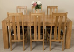 Rackhams Kuba Large Oak Dining Table with Princeton Oak Chairs - Natural Oak - 8 chairs - thumbnail 3
