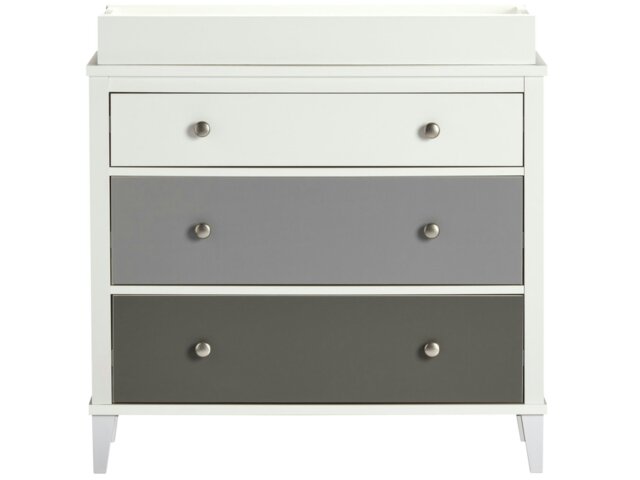 Rackhams Poppy 3 DRW Dresser with Changer White/Grey - White - image 1