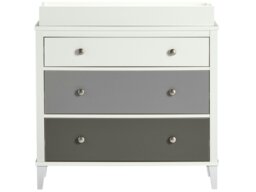 Rackhams Poppy 3 DRW Dresser with Changer White/Grey - White - thumbnail 1