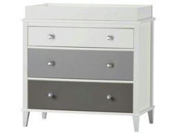 Rackhams Poppy 3 DRW Dresser with Changer White/Grey - White - thumbnail 2