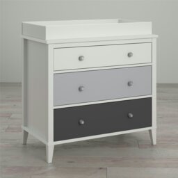Rackhams Poppy 3 DRW Dresser with Changer White/Grey - White - thumbnail 4