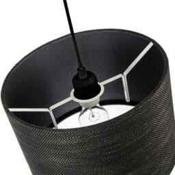 Rackhams Designer Bobbled and Textured Linen Lamp Shade in Graphite Black - thumbnail 3