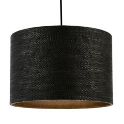 Rackhams Designer Bobbled and Textured Linen Lamp Shade in Graphite Black - thumbnail 2