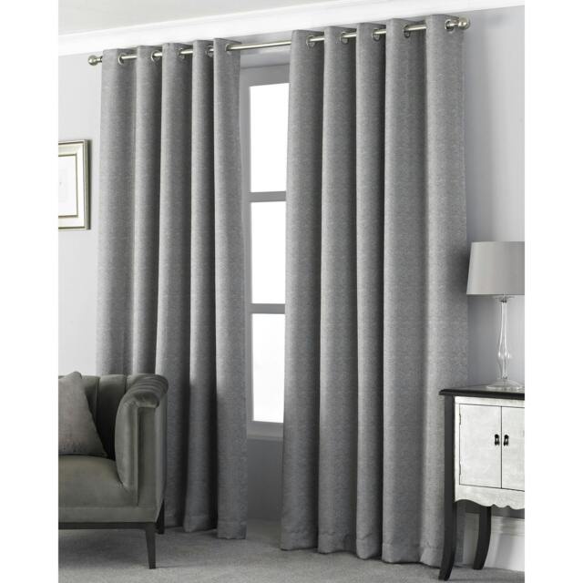 Rackhams Pendleton Ringtop Eyelet Curtains - Graphite